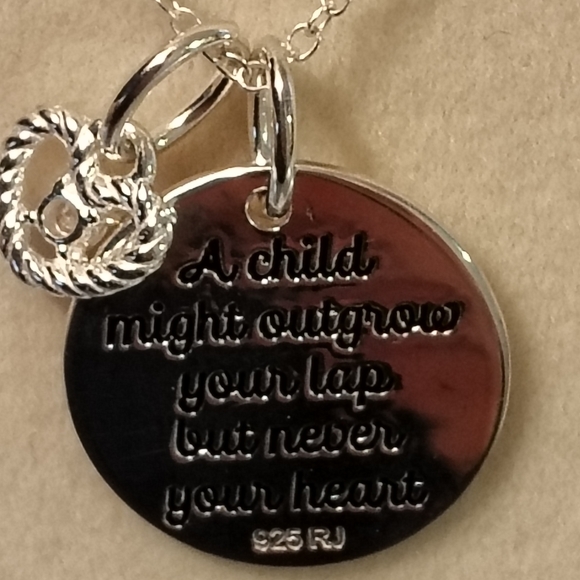 VINTAGE 925 RJ AVON STERLING SILVER INITIAL "J" LOVE NECKLACE 18 "L. - Picture 2 of 6